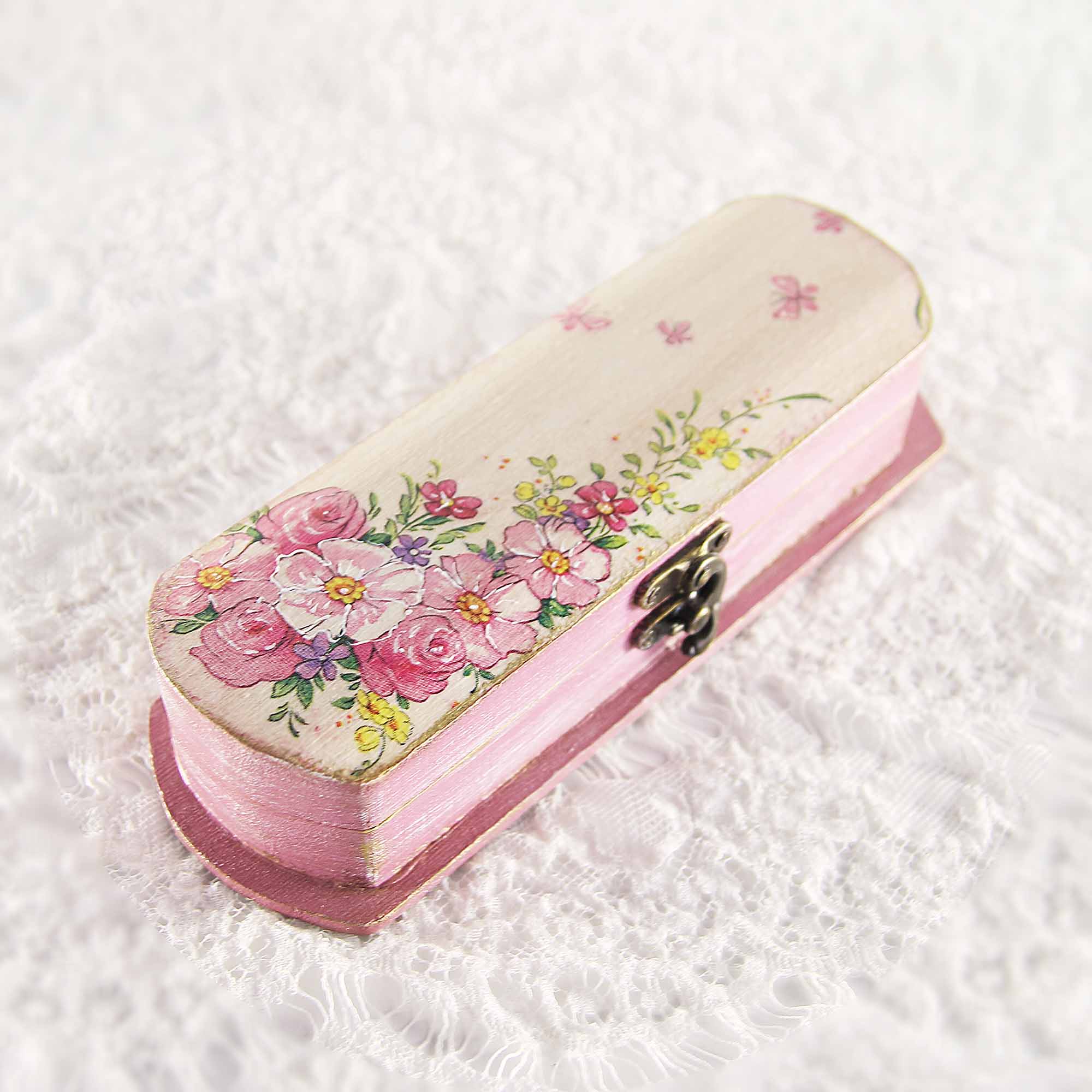 IMG_0627 Vintage retro pen case box, handmade with decoupage technique, Ρετρό βίντατζ κασετίνα, χειροποίητο ντεκουπάζ