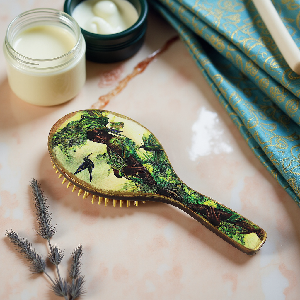 afrika 3 Personalized bamboo hairbrush, eco, προσωποιημένη χειροποίητη βούρτσα μπαμπού