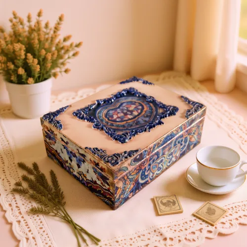 Vintage retro keepsake box, handmade with decoupage technique, Ρετρό βίντατζ κουτί αποθήκευσης, χειροποίητο ντεκουπάζ