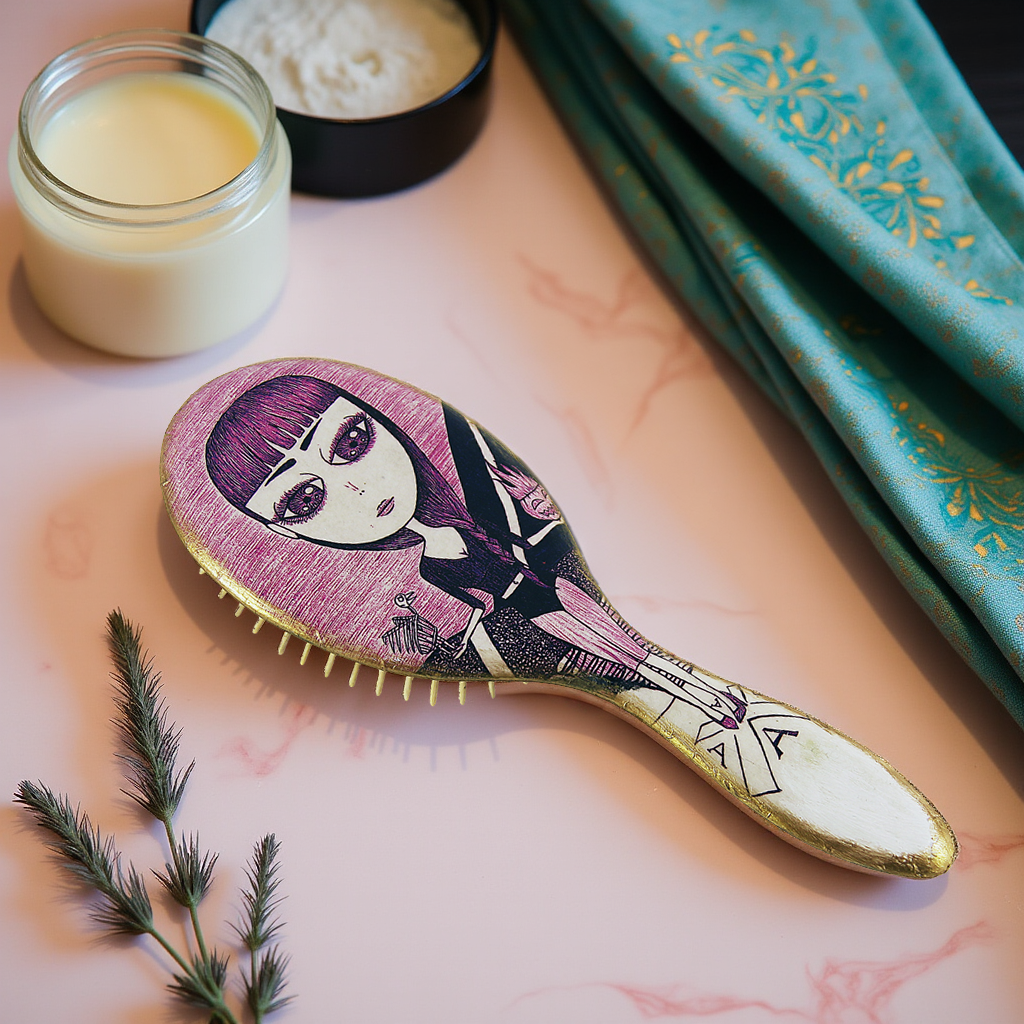 bitch 2 Personalized bamboo hairbrush, eco, προσωποιημένη χειροποίητη βούρτσα μπαμπού