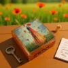 Vintage retro keepsake box, handmade with decoupage technique, Ρετρό βίντατζ κουτί αποθήκευσης, χειροποίητο ντεκουπάζ