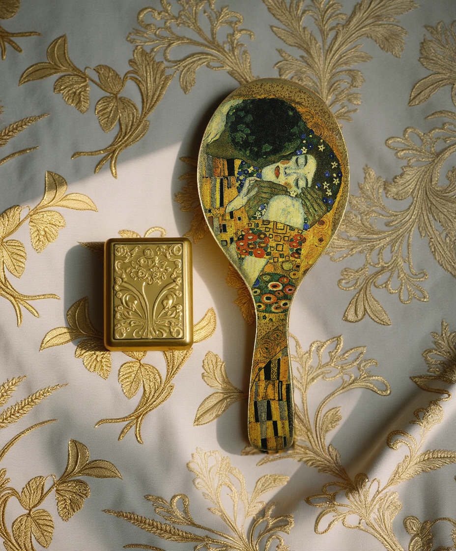 klimt xl 2 Personalized bamboo hairbrush, eco, προσωποιημένη χειροποίητη βούρτσα μπαμπού