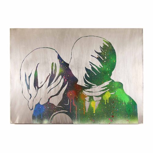 Magritte, Lovers Metal Wall Art, Aluminum 50x70cm (20x28")