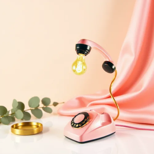 Retro telephone desk lamp, upcycled vintage decor, unique lighting, Ρετρό φωτιστικό τηλέφωνο, ανακυκλωμένο vintage διακοσμητικό