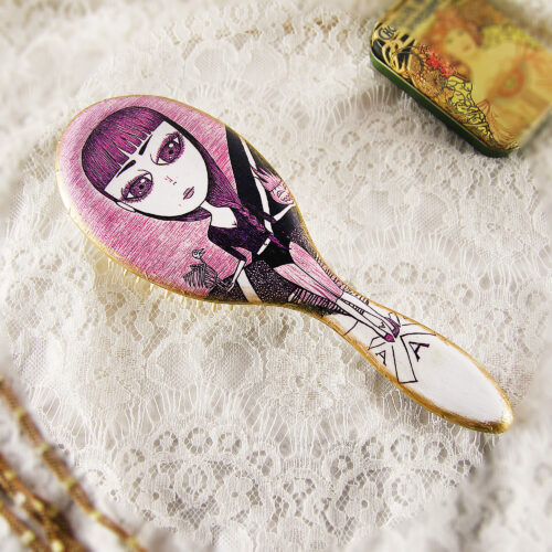 Personalized bamboo hairbrush, eco, προσωποιημένη χειροποίητη βούρτσα μπαμπού