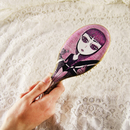 Personalized bamboo hairbrush, eco, προσωποιημένη χειροποίητη βούρτσα μπαμπού
