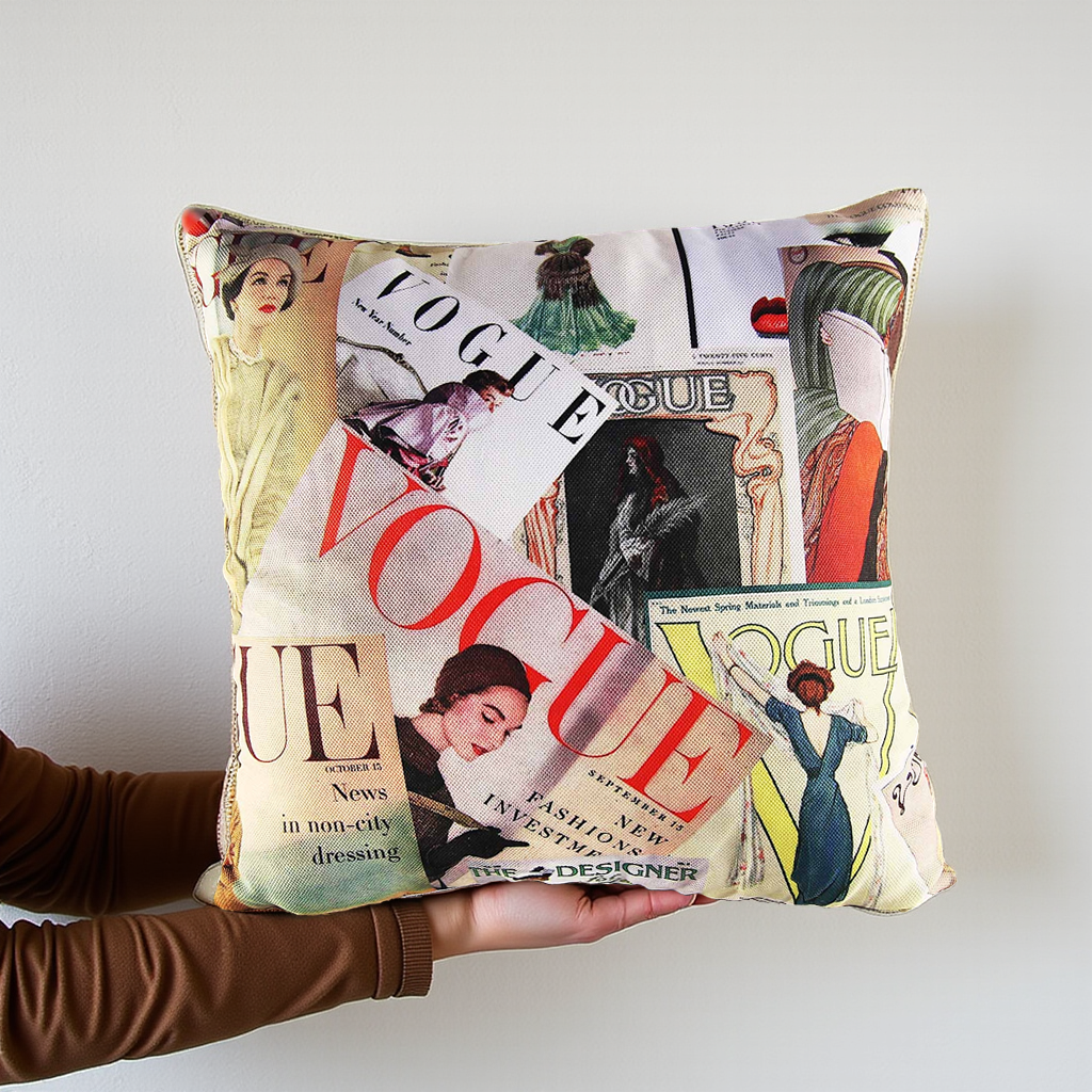 Vogue 1 Handmade decorative pillow, Turkish fabric, multiple sizes, hypoallergenic, vibrant design | Χειροποίητο μαξιλάρι, ύφασμα Τουρκίας, υποαλλεργικό, έντονα χρώματα