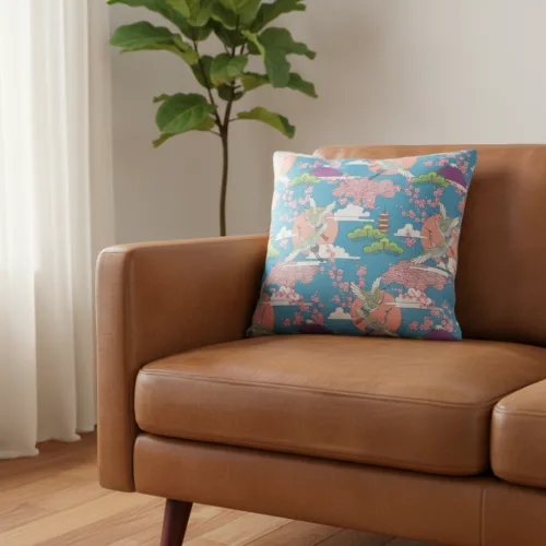 Handmade decorative pillow, Turkish fabric, multiple sizes, hypoallergenic, vibrant design | Χειροποίητο μαξιλάρι, ύφασμα Τουρκίας, υποαλλεργικό, έντονα χρώματα
