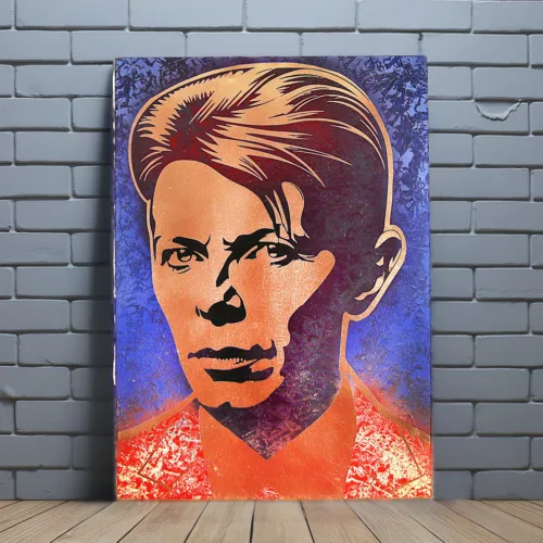 David Bowie Portrait Metal Wall Art, Custom Material & Sizes