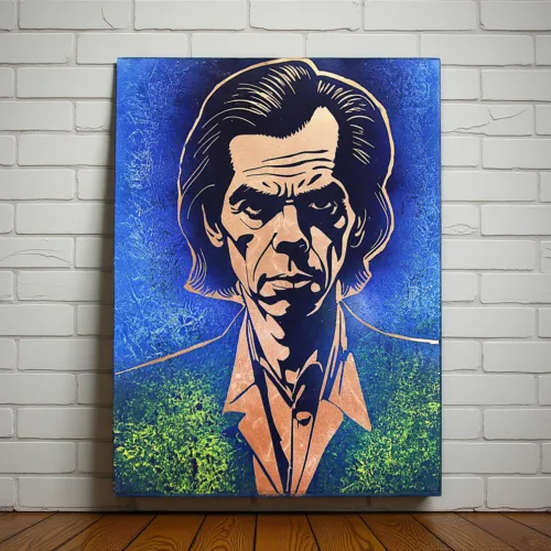 Nick Cave Portrait Metal Wall Art, Custom Material & Sizes