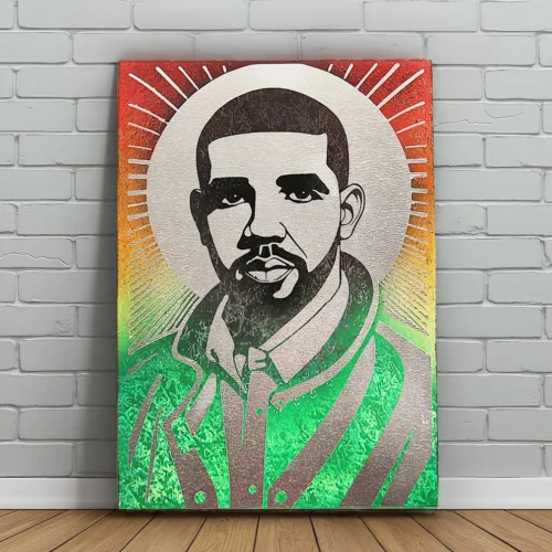 Drake Portrait Metal Wall Art, Custom Material & Sizes