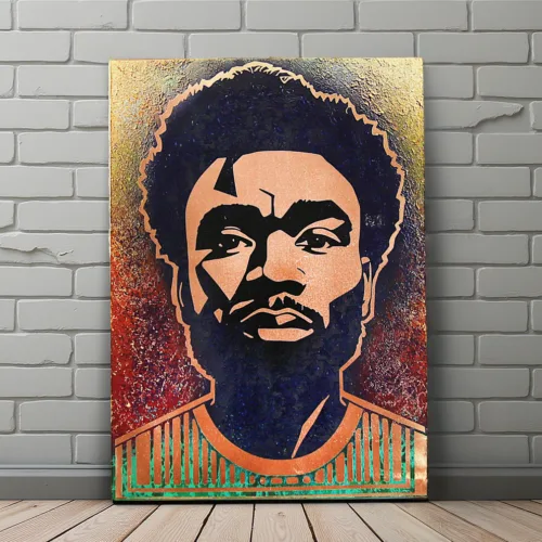 Childish Gambino Portrait Metal Wall Art, Custom Material & Sizes