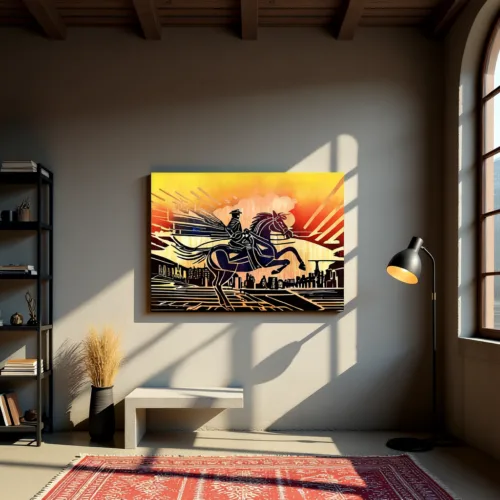 City Cowboy Metal Wall Art, Copper 50x70cm