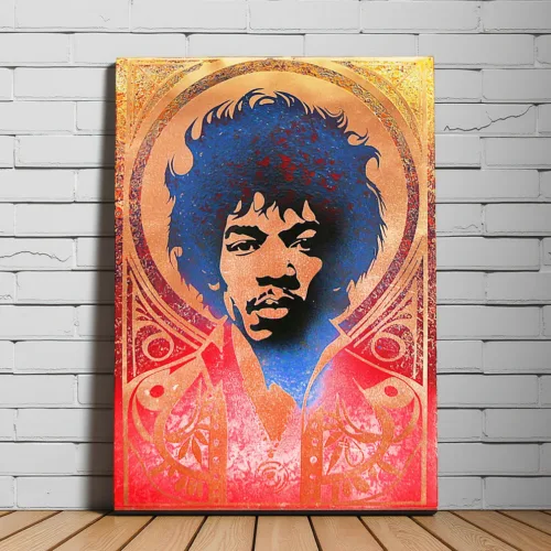 Jimi Hendrix Portrait Metal Wall Art, Custom Material & Sizes