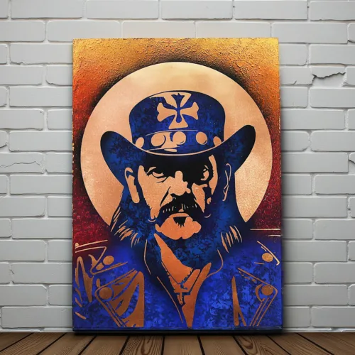 Lemmy Kilmister Portrait Metal Wall Art, Custom Material & Sizes
