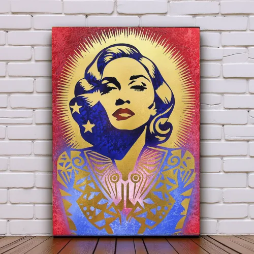 Madonna Portrait Metal Wall Art, Custom Material & Sizes