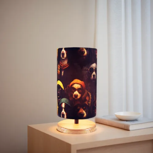Dogs with Shades Lampshade Table Lamp, Helix Glow Series