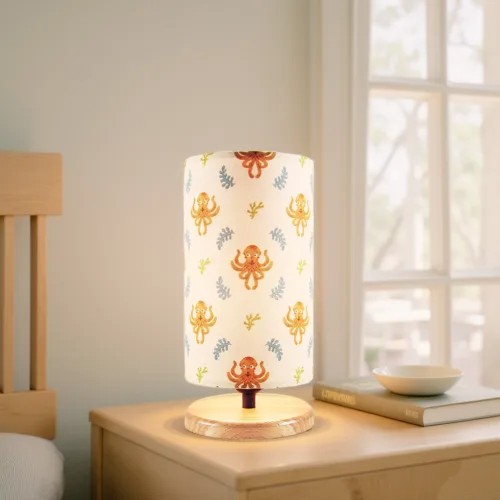 Octopus Pattern Lampshade Table Lamp, Helix Glow Series
