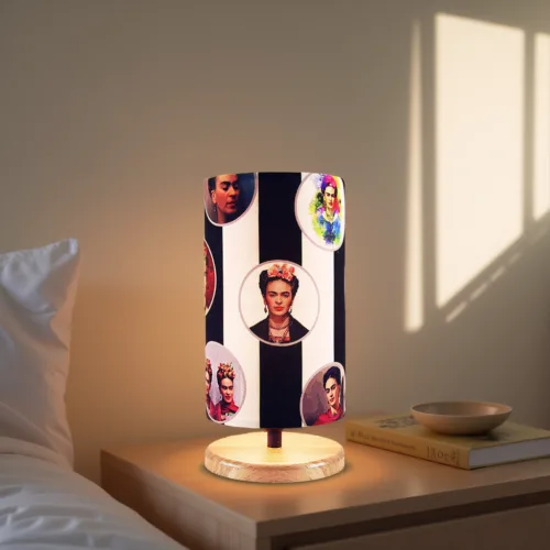 Frida Kahlo Lampshade Table Lamp, Helix Glow Series