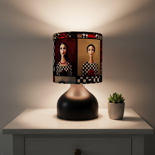 Modern Folk Art Table Lamp, Arcane Glow Series