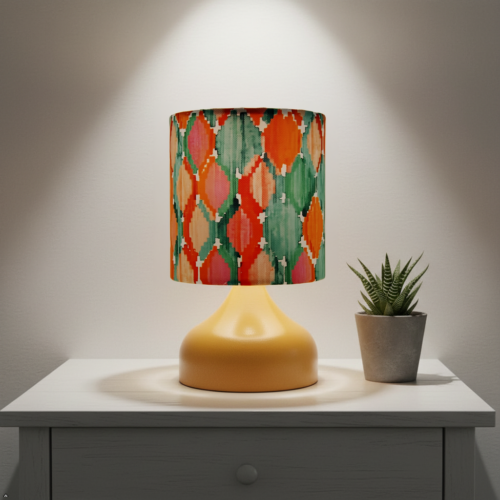 Orange Damask Table Lamp, Arcane Glow Series
