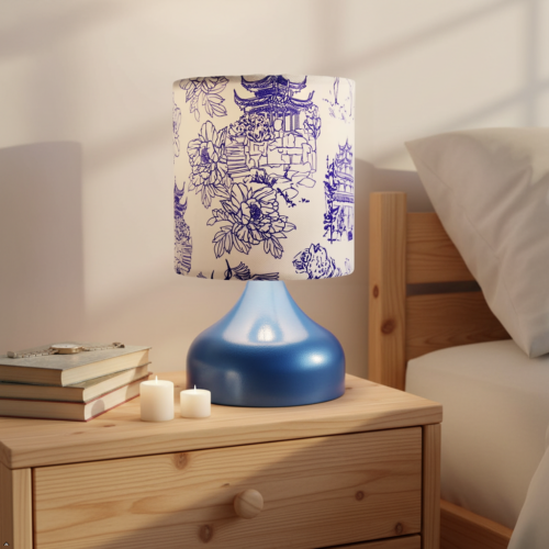 Blue Japanese Style Table Lamp, Arcane Glow Series