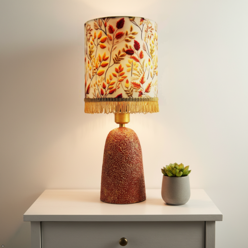 Leaves Faux Embroidery Table Lamp