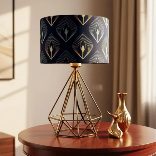 Retro Gold Art Deco Table Lamp