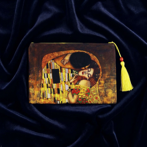 The Kiss by Gustav Klimt Clutch, Fabric Handbag